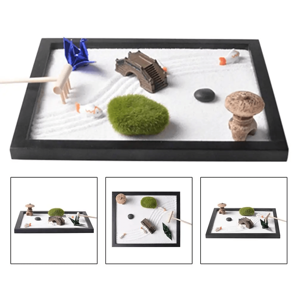 Miniatur-Statue Crafts Zen-Garten-Sandtisch-Set