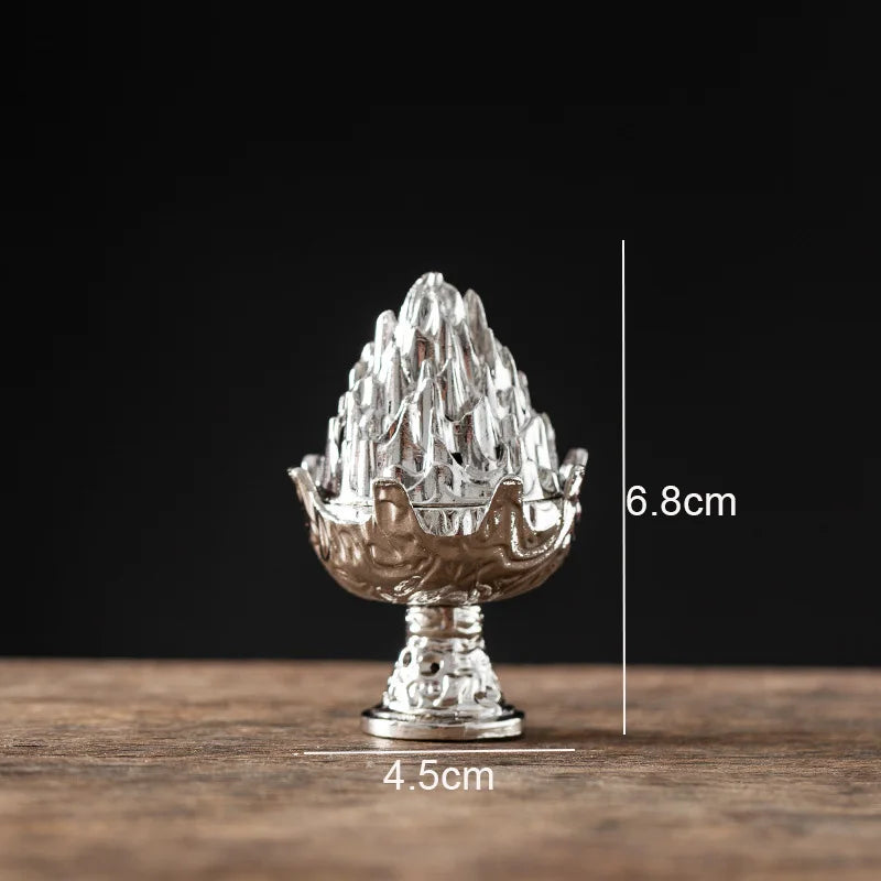 Vintage Alloy Mountain Cone Shape Incense Burner