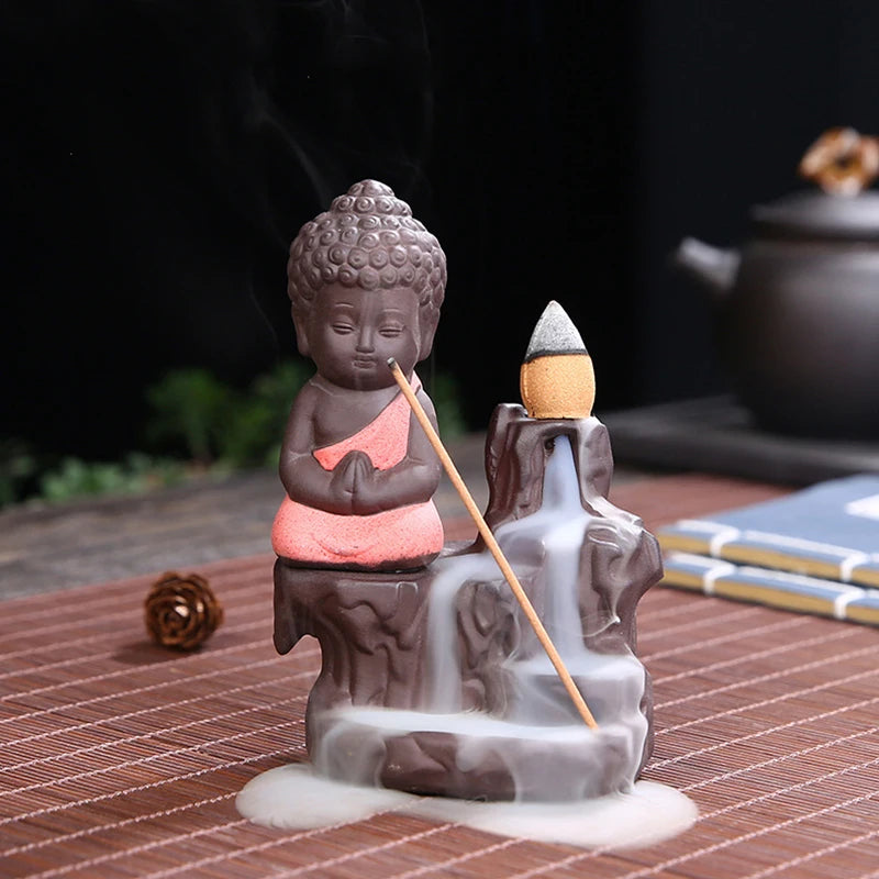 Creative the Little Monk Smoke Waterfall Two Ways Incense Burner Holder