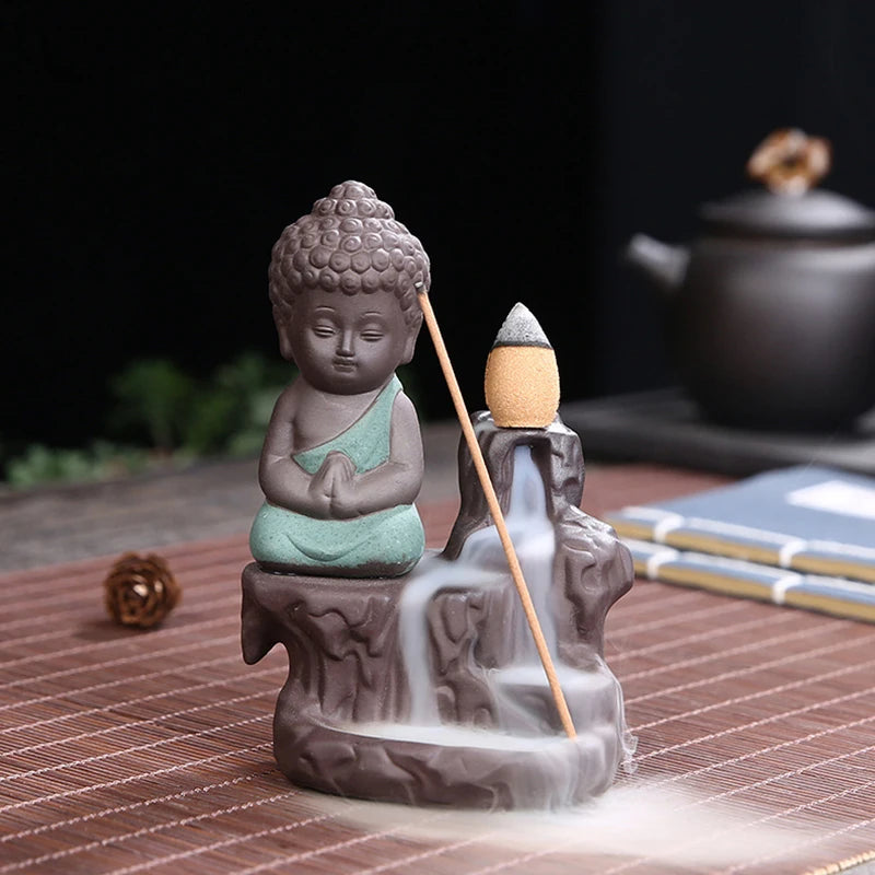 Creative the Little Monk Smoke Waterfall Two Ways Incense Burner Holder