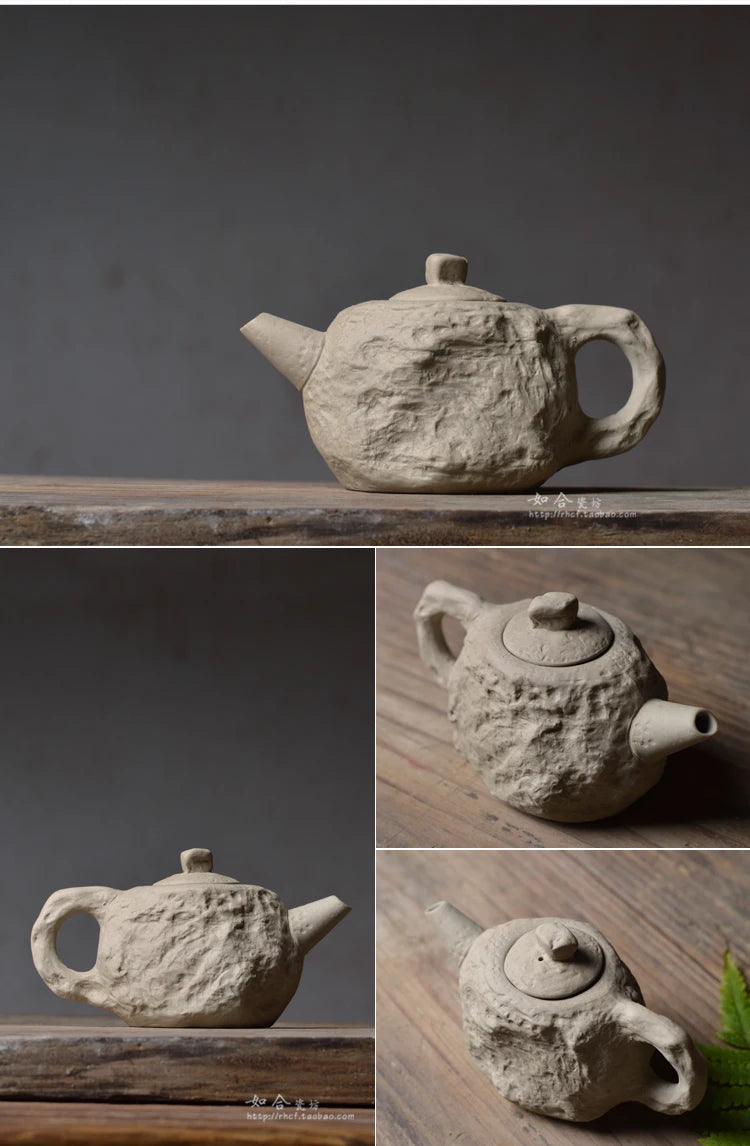 Rock Mud Rough Pottery Handmade Teapot Teacup Set