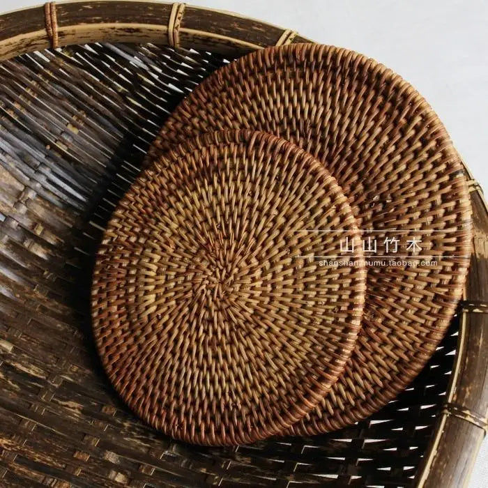 Nature Bamboo Handmade Rattan Cup Coasters Set