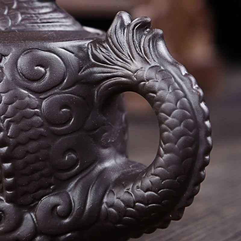 Chinese Style Traditional Dragon And Phoenix Handcrafted Tea Pot