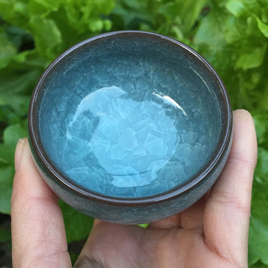 Jian Zhan Ice Crack Tenmoku Tea Cup Fired in Kiln Natural Ceramic