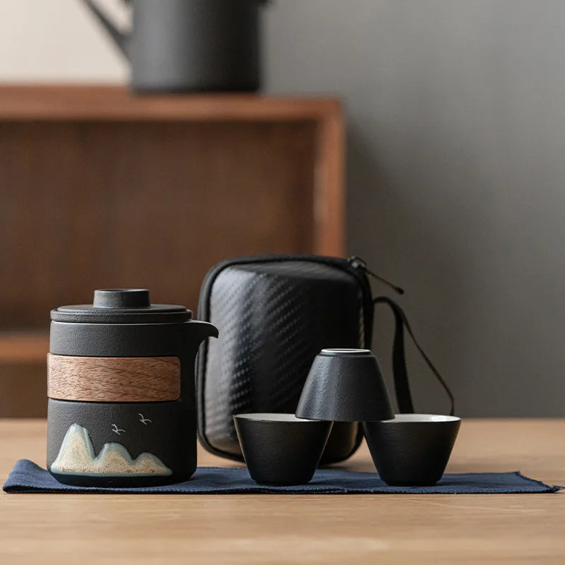 Japanese Style Portable Travel Camping Mountain Teaware Set