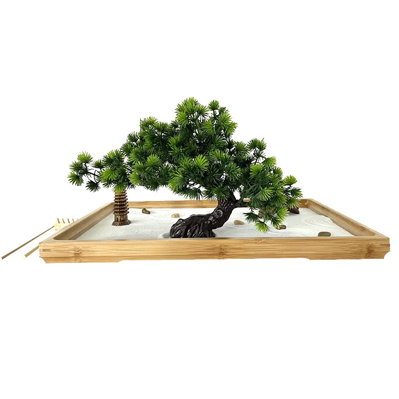 Japanese White Sand Artificial Bonsai Tree Zen Garden