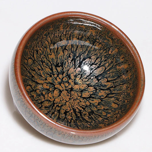 Jian zhan Tenmoku Tea Cup Tea Bowl - Natural Clay Glaze Fired in Kiln under 1300 Celcius Porcelain