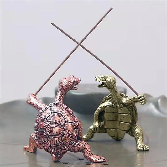 Antique Mini Metal Turtle Shape Incense Stick Holder
