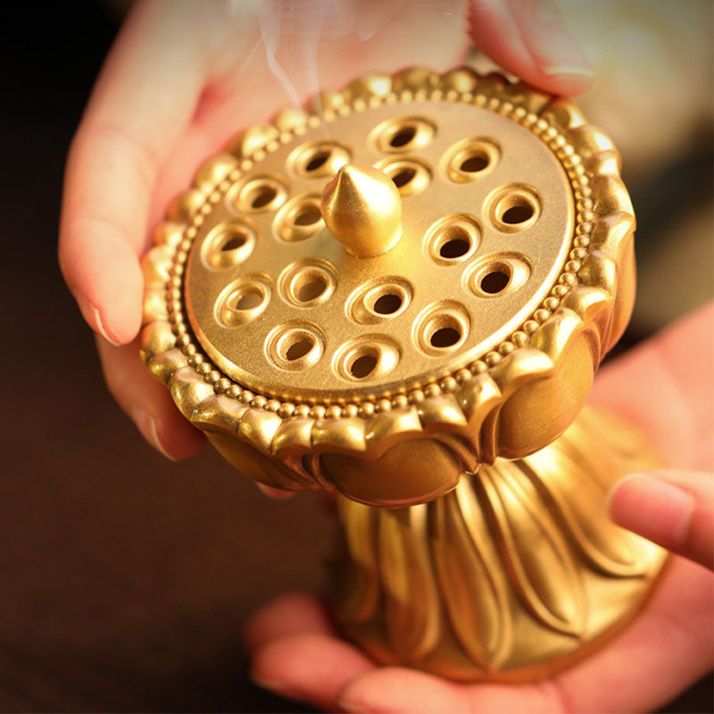 Pure Copper  Agarwood Lotus Incense Burner ｜Xiangzhuan