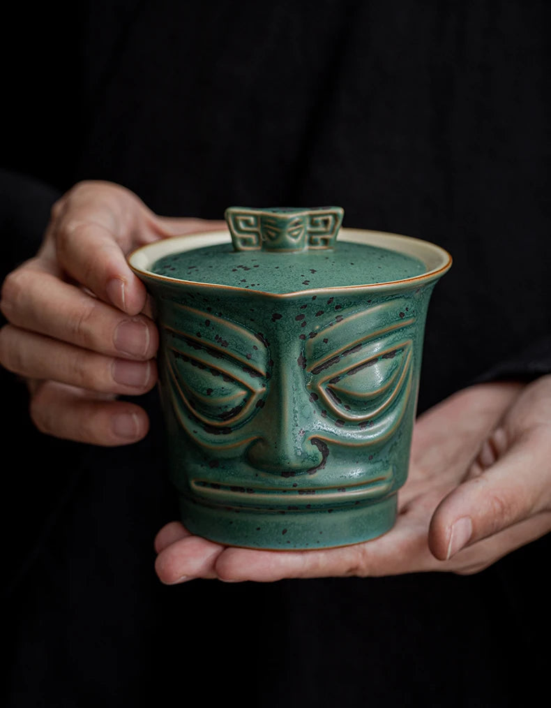 Sanxingdui One Pot Fills Three Cups Portable Teaware Set