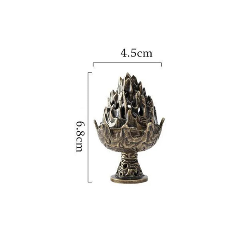 Vintage Alloy Mountain Cone Shape Incense Burner