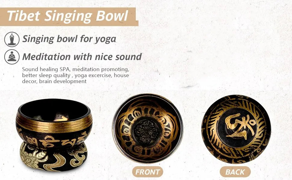 Meditation Chakra Healing Prayer and Mindfulness Tibetan Singing Bowl Set