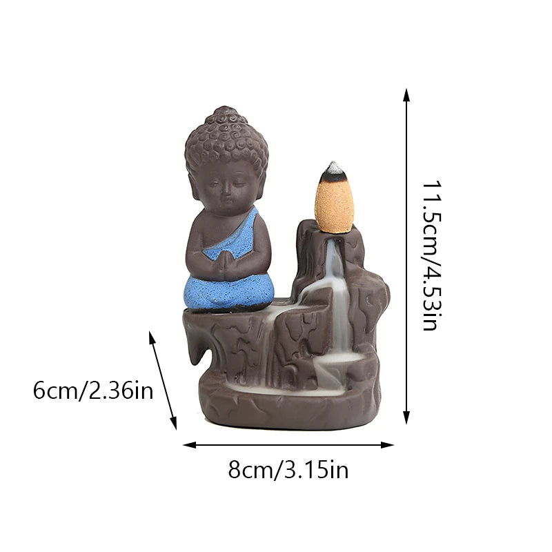 Creative the Little Monk Smoke Waterfall Two Ways Incense Burner Holder