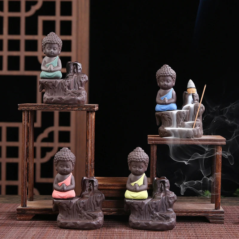 Creative the Little Monk Smoke Waterfall Two Ways Incense Burner Holder