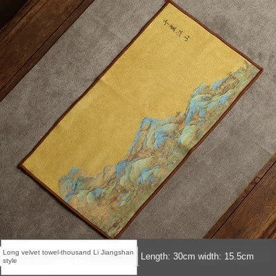 Chinese Painting Style Tea Table Suede Absorbent Tea Towel